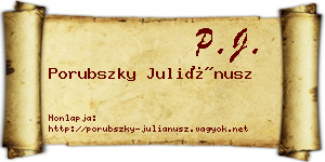 Porubszky Juliánusz névjegykártya